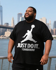 Just do it...tomorrowt Men's Plus Size T-Shirt & Shorts Suit