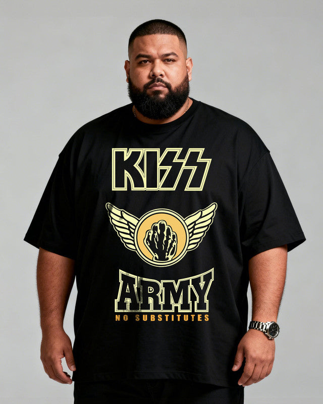 KISS ARMY Men's Music Big & Tall 100% Cotton T-Shirt