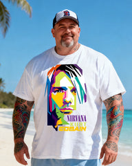 KURT COBAIN Men's Music Big & Tall 100% Cotton T-Shirt