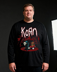 Korn Band Rock 1 Men's Big & Tall Long Sleeve Cotton T-Shirt