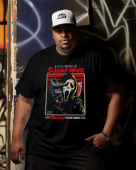 Let's Make a Slasher Movie Ghost Face Men's Cotton Big & Tall T-shirt