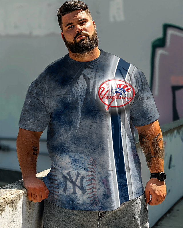 Men's Plus Size Printed Short Sleeve T-Shirt