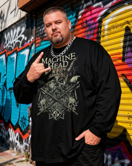 MACHINE HEAD Men's Big & Tall Long Sleeve Cotton T-Shirt