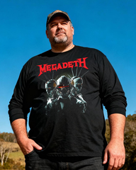 MEGADETH Men's Big & Tall Long Sleeve Cotton T-Shirt