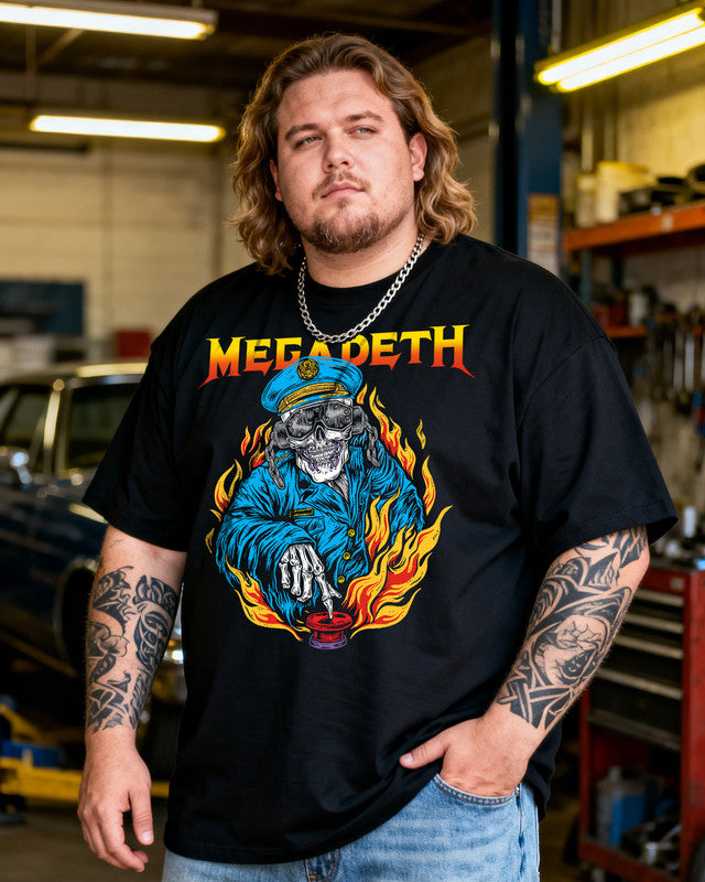 MEGADETH Men's Music Big & Tall 100% Cotton T-Shirt