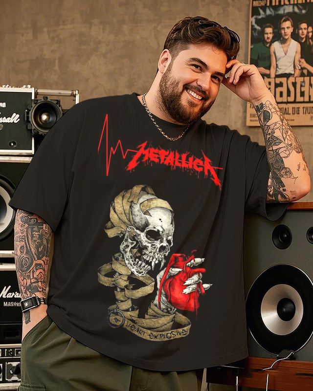 METALLICA Skull Men's Plus Size Cotton T-Shirt