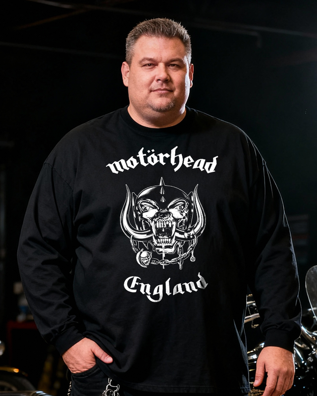 MOTORHEAD Men's Big & Tall Long Sleeve Cotton T-Shirt