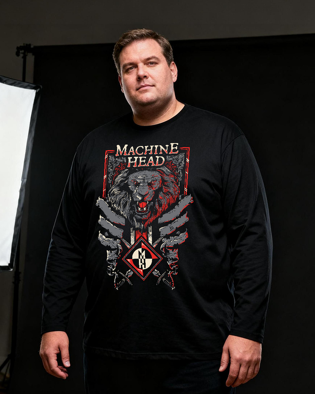 Machine Head Men's Big & Tall Long Sleeve Cotton T-Shirt
