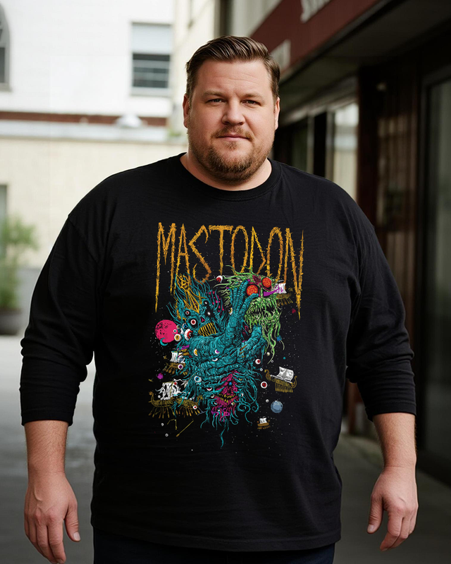 Mastodon Men's Big & Tall Long Sleeve Cotton T-Shirt