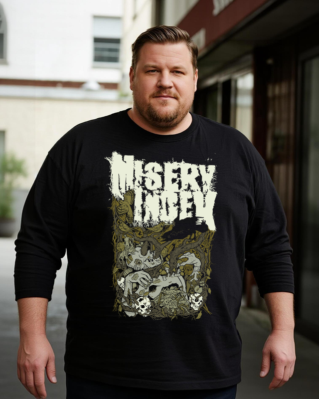 Misery Index Men's Big & Tall Long Sleeve Cotton T-Shirt
