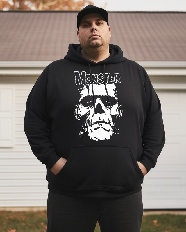 Men's Monster Skull Cotton Big & Tall Hoodie