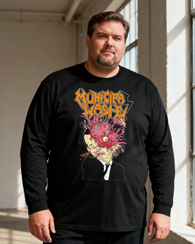 Municipal Waste Men's Big & Tall Long Sleeve Cotton T-Shirt