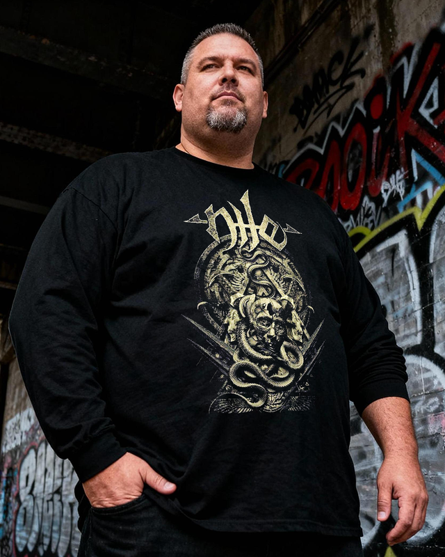 NILE Men's Big & Tall Long Sleeve Cotton T-Shirt