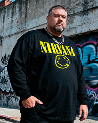 NIRVANA Men's Big & Tall Long Sleeve Cotton T-Shirt