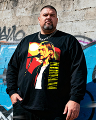 NIRVANA Men's Big & Tall Long Sleeve Cotton T-Shirt