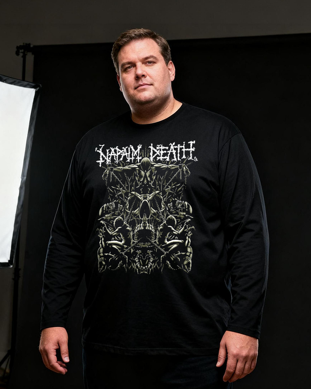 Napalm Death Men's Big & Tall Long Sleeve Cotton T-Shirt