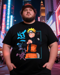 Naruto Uzumaki Neon Men's Big & Tall Cotton T-shirt