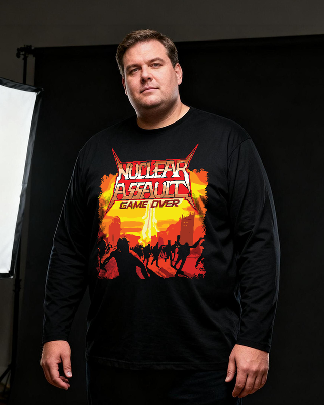 Nuclear Assault Men's Big & Tall Long Sleeve Cotton T-Shirt