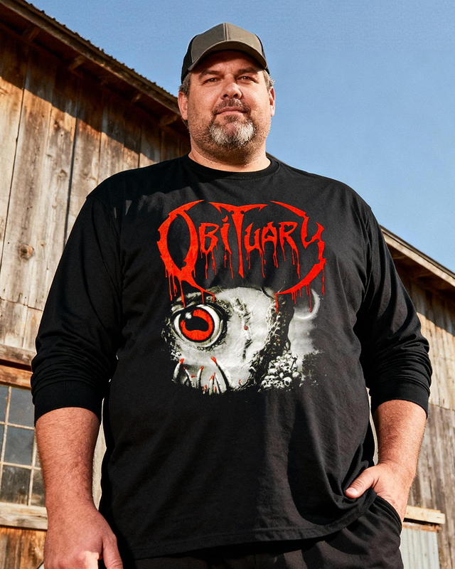 OBITUARY Men's Big & Tall Long Sleeve Cotton T-Shirt