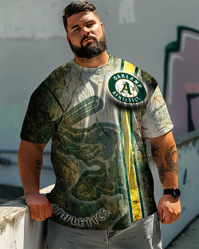 Men's Plus Size Printed Short Sleeve T-Shirt