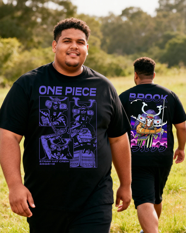 One Piece Brook Samurai Mineral Wash Men's Big & Tall Cotton T-shirt