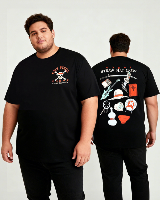 One Piece Straw Hat Crew Relics Men's Big & Tall Cotton T-shirt