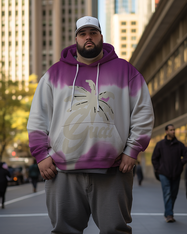 Men's Tie-dye Plus Size Hoodie&Pants