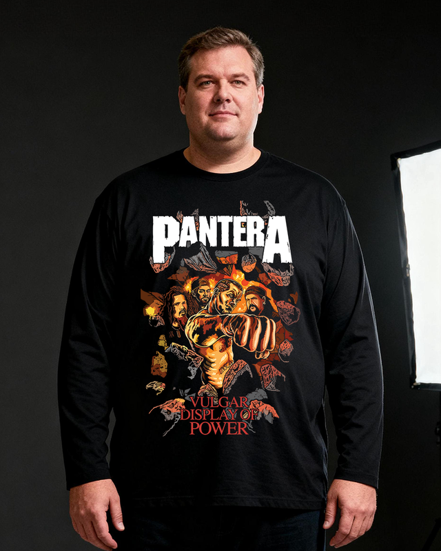 Pantera 1 Men's Big & Tall Long Sleeve Cotton T-Shirt