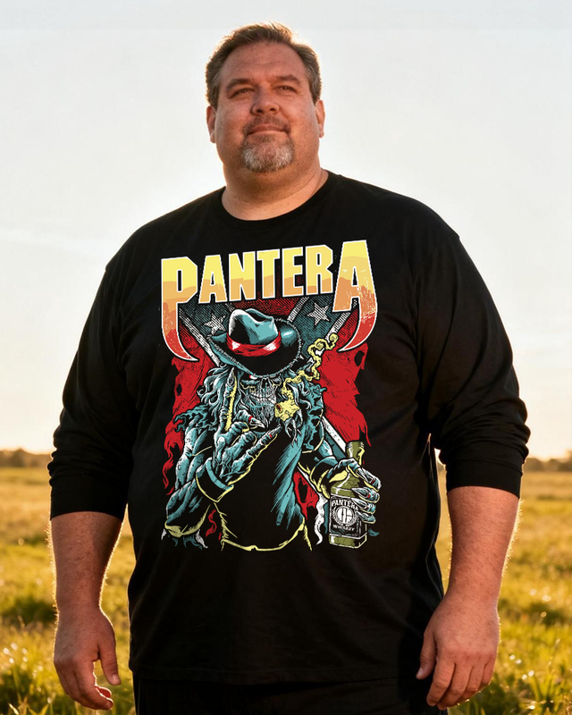 Pantera Men's Big & Tall Long Sleeve Cotton T-Shirt