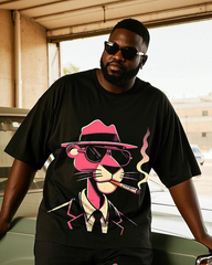 Pink Panther Men's Plus Size T-Shirt & Shorts Suit