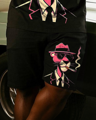Pink Panther Men's Plus Size T-Shirt & Shorts Suit