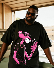 Pink Panther Men's Plus Size T-Shirt & Shorts Suit