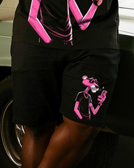 Pink Panther Men's Plus Size T-Shirt & Shorts Suit
