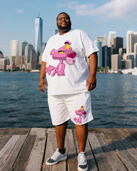 Martian Men's Plus Size T-Shirt & Shorts Suit