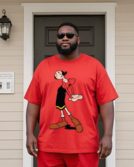 Popeye Men's Plus Size T-Shirt & Shorts Suit