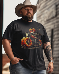 Pumpkin Rider Men's Cotton Big & Tall T-shirt