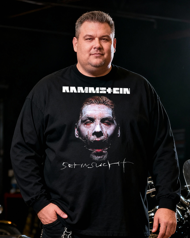 RAMMSTEIN Men's Big & Tall Long Sleeve Cotton T-Shirt