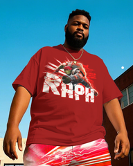 RAPH Men's Plus Size T-Shirt & Shorts Suit