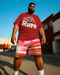 RAPH Men's Plus Size T-Shirt & Shorts Suit