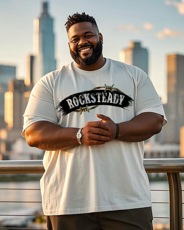 ROCKSTEADY Men's 100% Cotton Big & Tall T-Shirt