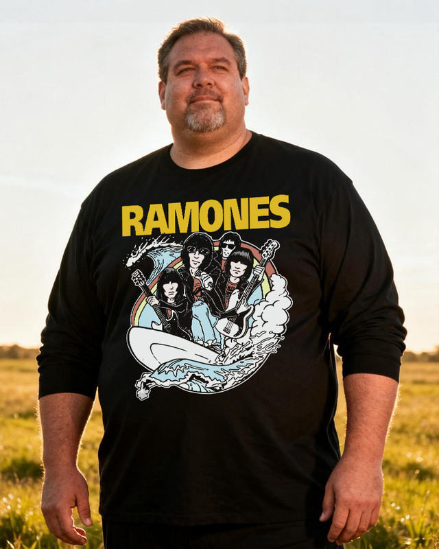 Ramones Men's Big & Tall Long Sleeve Cotton T-Shirt