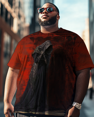 Men's Retro Diablo Style Plus Size Short Sleeve T-Shirt