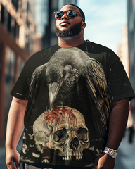 Men's Retro Diablo Style Plus Size Short Sleeve T-Shirt
