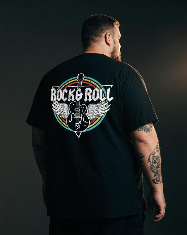 Men's Rock N Roll Big & Tall 100% Cotton T-Shirt