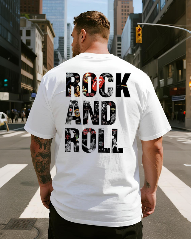 Men's Rock and Roll Big & Tall 100% Cotton T-Shirt