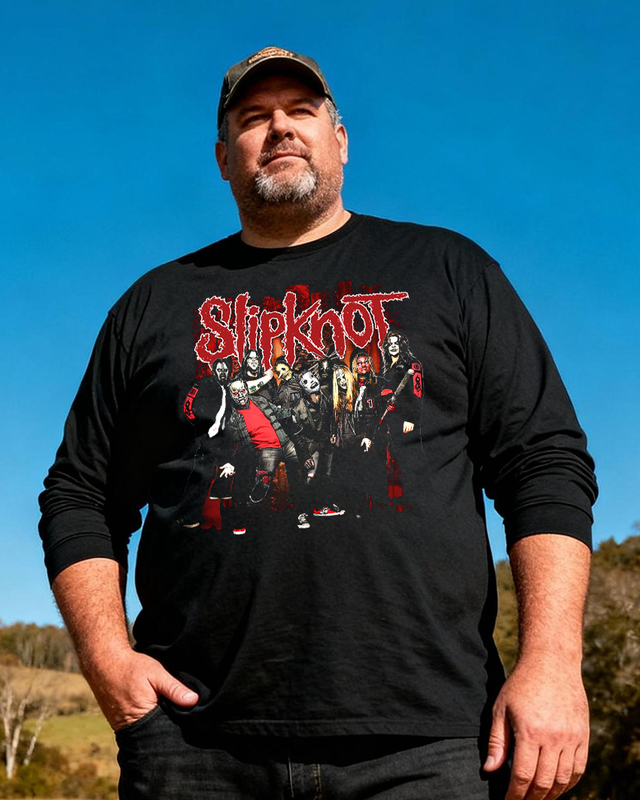 SLIPKNOT Men's Big & Tall Long Sleeve Cotton T-Shirt