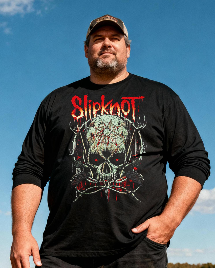 SLIPKNOT Men's Big & Tall Long Sleeve Cotton T-Shirt