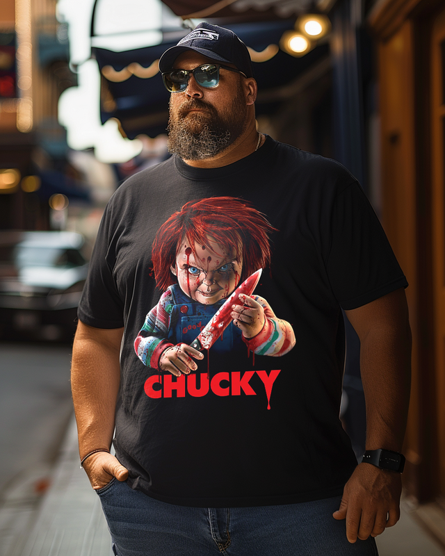 Scary Chucky Men's Cotton Big & Tall T-shirt