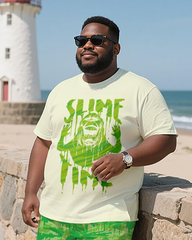 Slime  Men's Plus Size T-Shirt & Shorts Suit