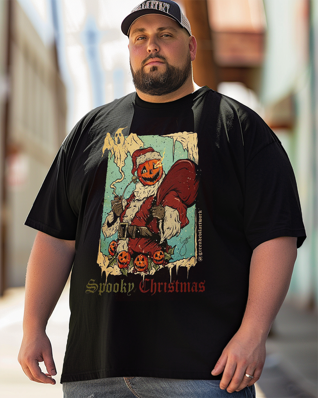 Spooky Christmas Men's Cotton Big & Tall T-shirt